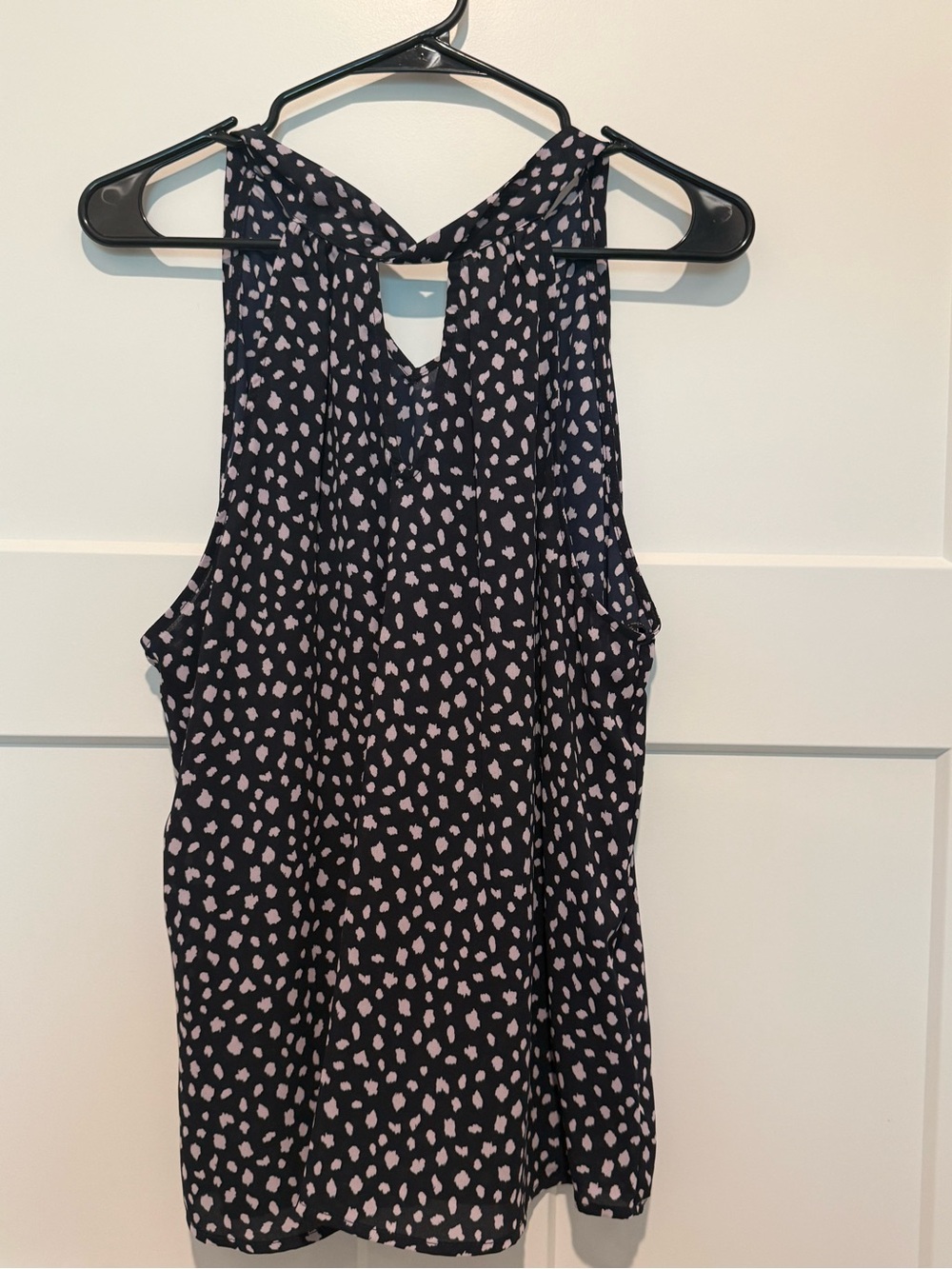 Pleione Black Halter Camisole with Taupe Spot Print